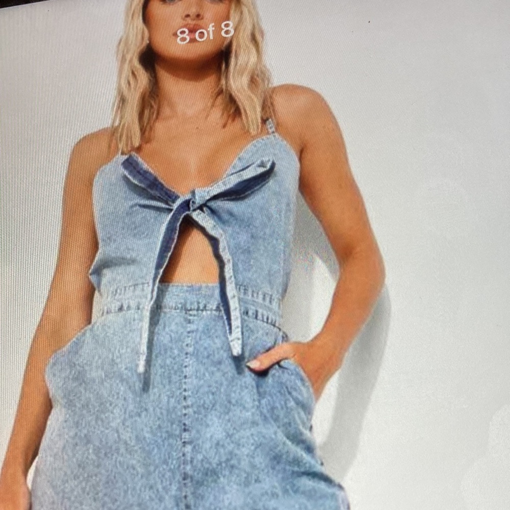 BOOHOO TIE FRONT JUMPSUIT
